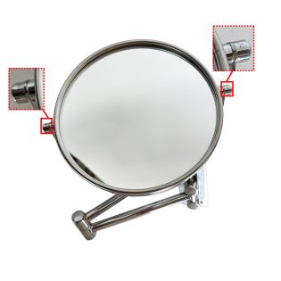 Image 0 Зеркало косметическое, настенное двухстороннее, D18 см, нержавеющая сталь-УЦЕНКА