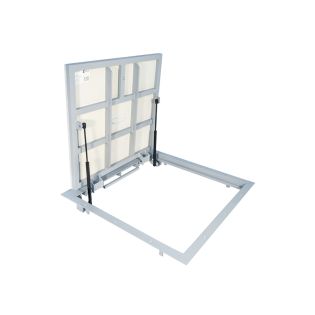 Image 7 Ревизионный напольный люк POWER 600x600 мм, стальной, с пневмопружинами, под плитку, ламинат