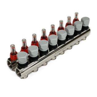 Image 17 Колекторна група з витратомірами та термостатичними клапанами, латунь, 1