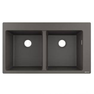 Image 5 Мийка кухонна S510-F770 на стільницю на дві чаші, 880х510, штучний камінь, колір сірий