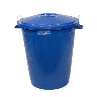 Image 7 Сміттєвий бак із посиленого пластику з кришкою на затискачах, об'єм 70 Л, синій