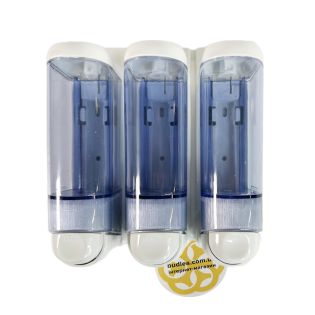 Image 12 Дозатор для мила потрійний 3х250 мл, настінний, синьо-білий