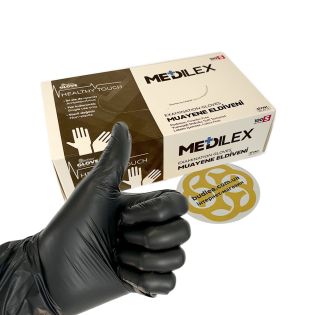 Image 37 Медицинские перчатки Medilex,TPE,черный,S, 100 шт