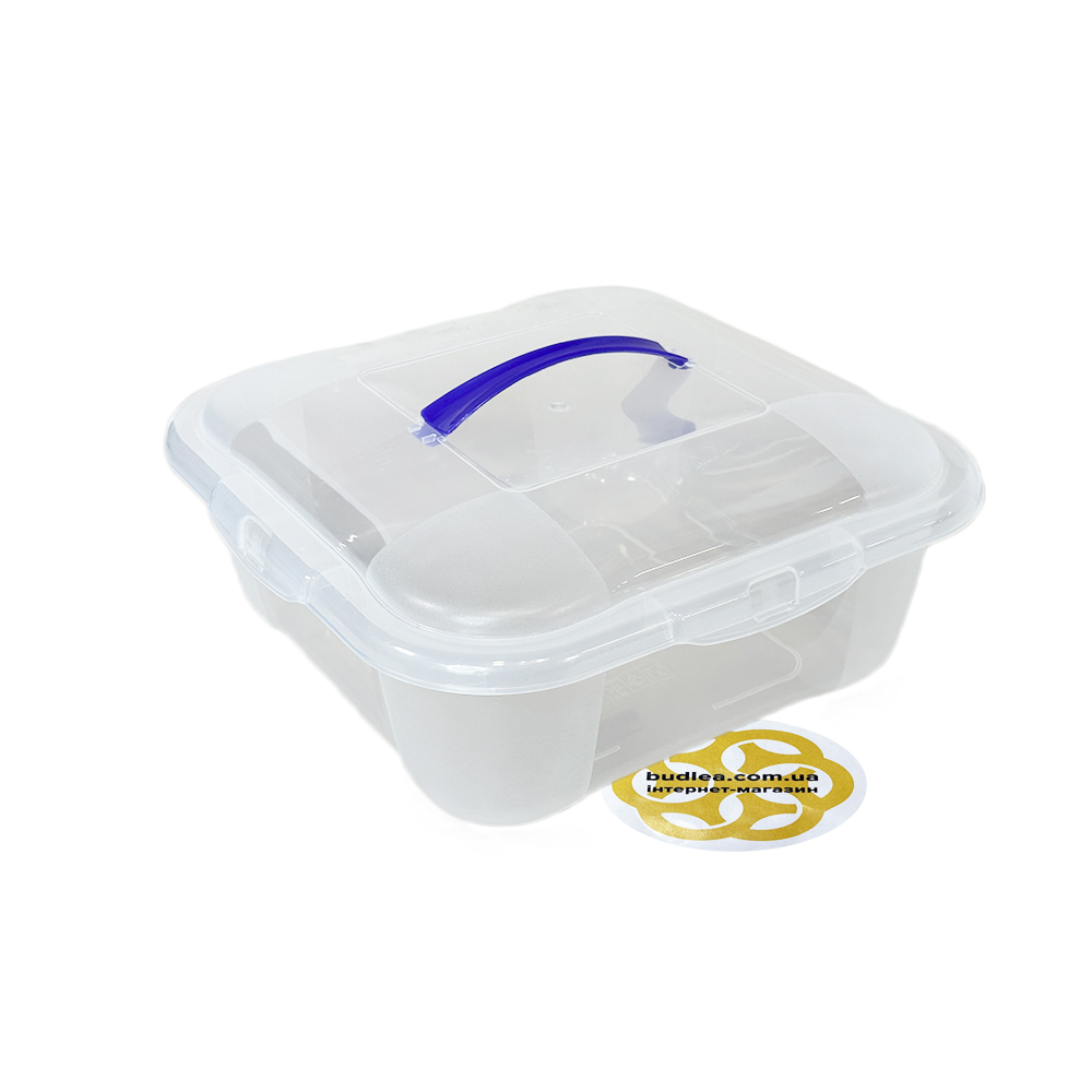 Plastic container 6L HOBBY with lid square transparent