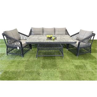 Image 23 Комплект садових меблів MILAN TRIPLE штучний ротанг, антрацит