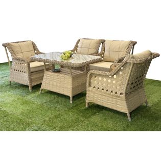 Image 22 Комплект садових меблів GRAND 4 штучний ротанг, бежевий