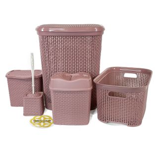 Image 67 Набір аксесуарів для ванної кімнати DAMLA 5в1, пильна троянда