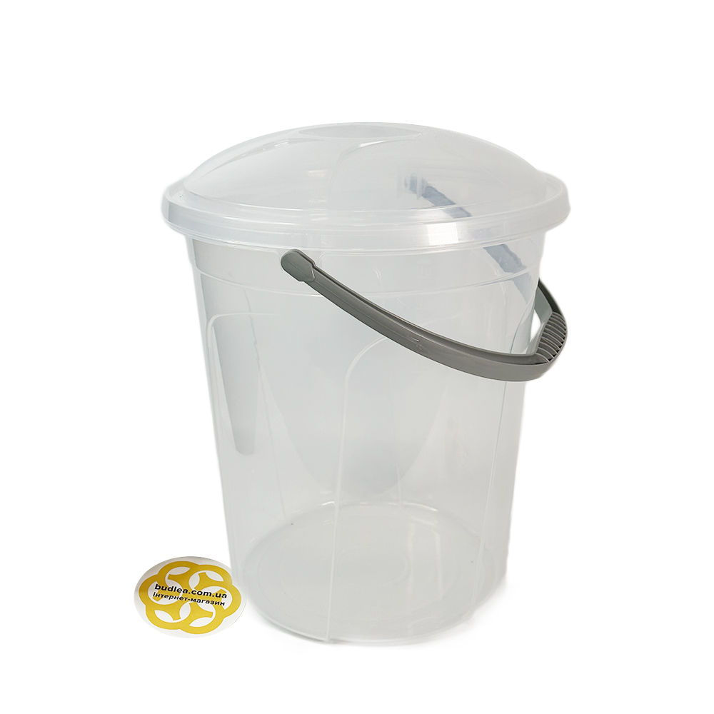 Clear plastic bucket with on sale lid