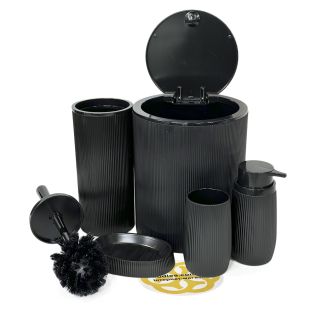 Image 9 Набір аксесуарів для ванної кімнати ROUND 5в1, чорний