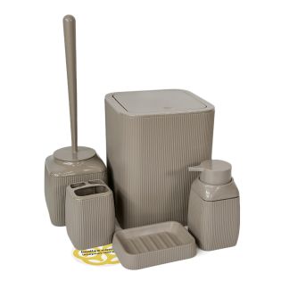 Image 20 Набір аксесуарів для ванної кімнати STRIPED 5в1, квадратний, мокко