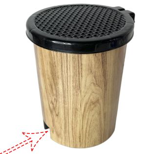 Image 27 Ведро с педалью WOOD 11Л, пластик, с узором-УЦЕНКА