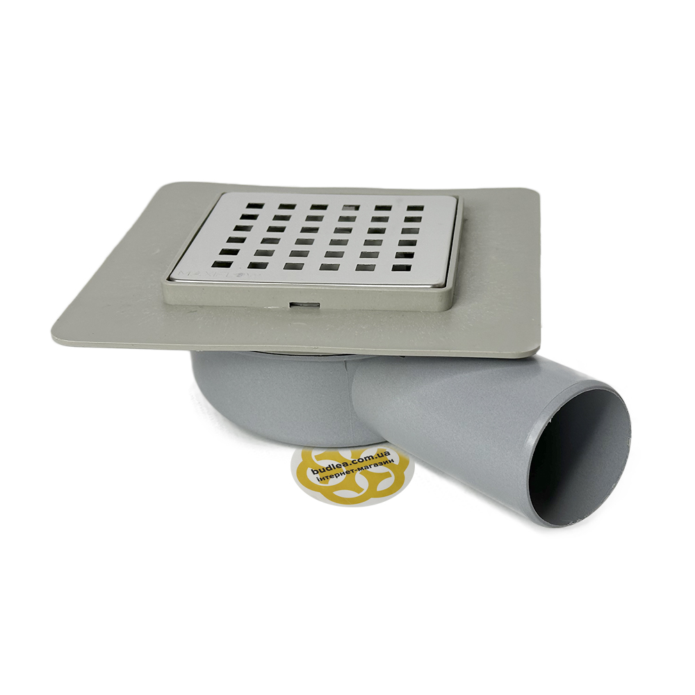 Shower drain STD 10x10 cm, horizontal swivel siphon, combination valve ...