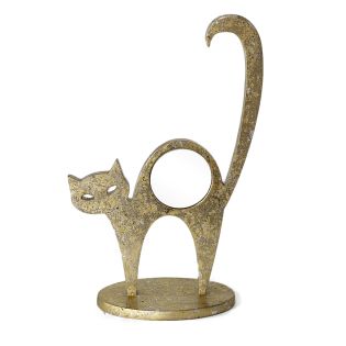 Image 6 Декоративна фігурка КІШКА з дзеркалом Ø12.5 золото