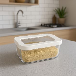 Image 1 Харчовий контейнер 0,6Л HOBI BOX, пластик, прозорий із білою кришкою