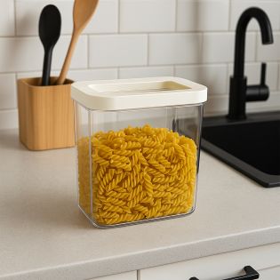 Image 4 Копия Food container 0.6L HOBI BOX, plastic, transparent with white lid