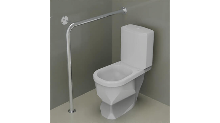 Монтаж Г-образного поручня в туалете