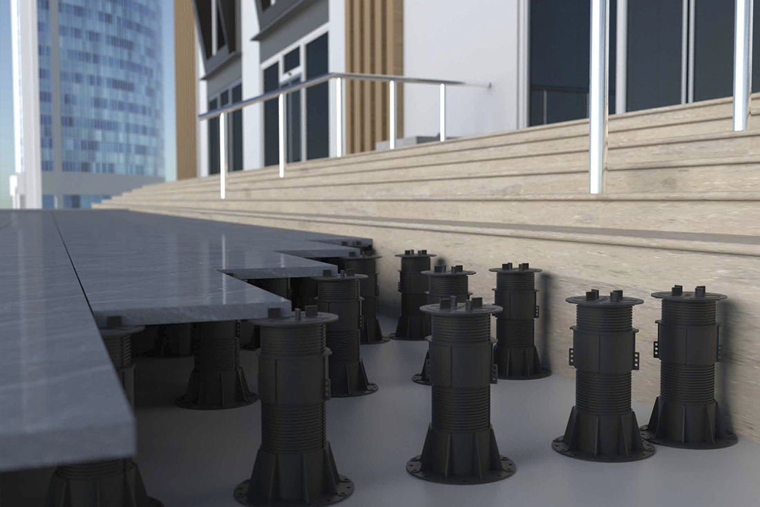 Эксплуатируемая кровля на регулируемых опорах Karoapp