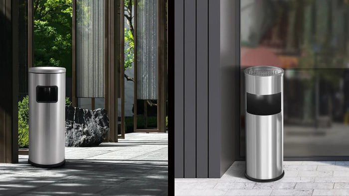 Вулична урна з нержавіючої сталі: заввишки 60 см