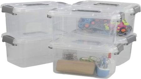 Image 0 Plastic storage boxes with handle