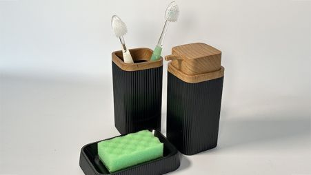 Image 21 Набори для ванної з п'яти предметів зі склянкою для зубних щіток