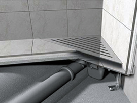 Угловой трап для душа под плитку