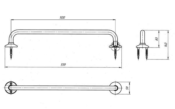 Схема - Ручка настенная Laris Стандарт 500